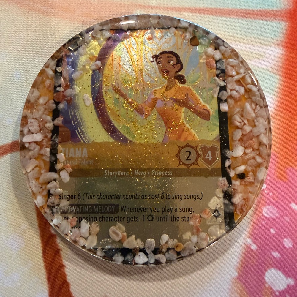 Glittery Princess Tiana Lorcana coaster